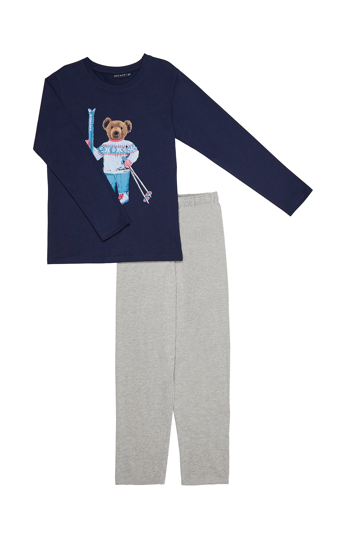 arthur-bob-pyjama-teddy-coton-gris-enfant-long-4-16a image 3