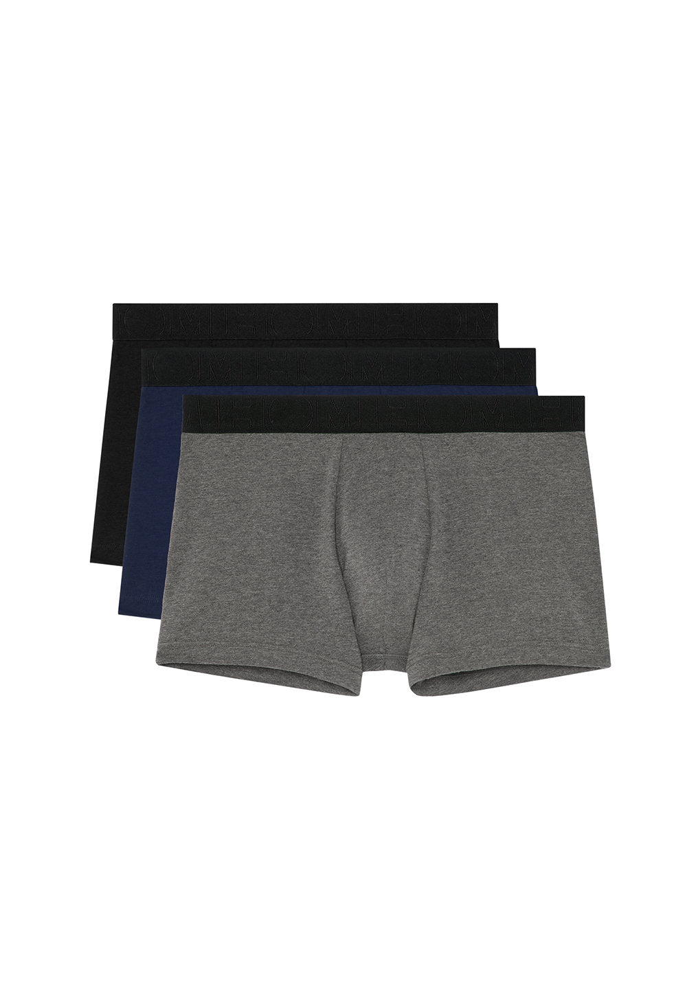 hom-cotton-tonal-pack-2-boxer-lot-3-noir-navy-gris-coton image 1