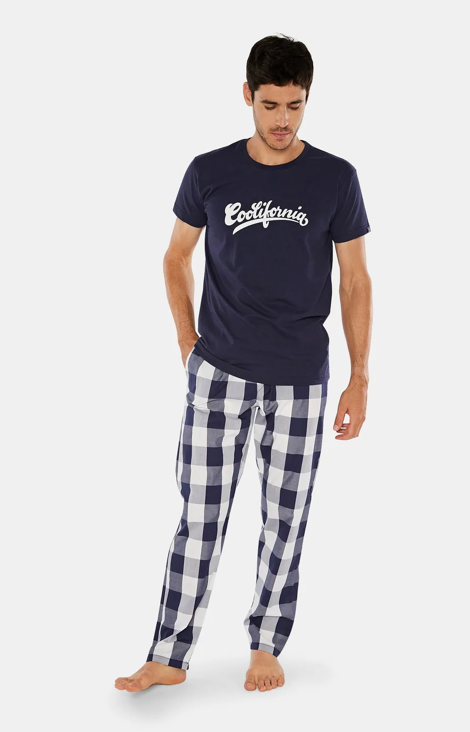 arthur-bob-big-vichy-pyjama-carreaux-homme-coton-marine image 1