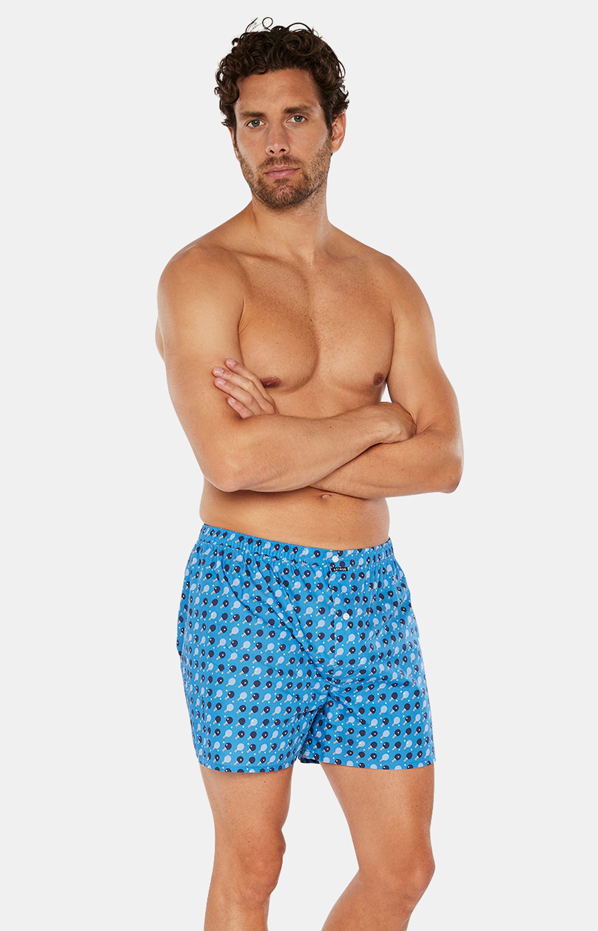 arthur-le-club-cale-on-classique-ping-pong-homme-bleu-coton-bio image 2