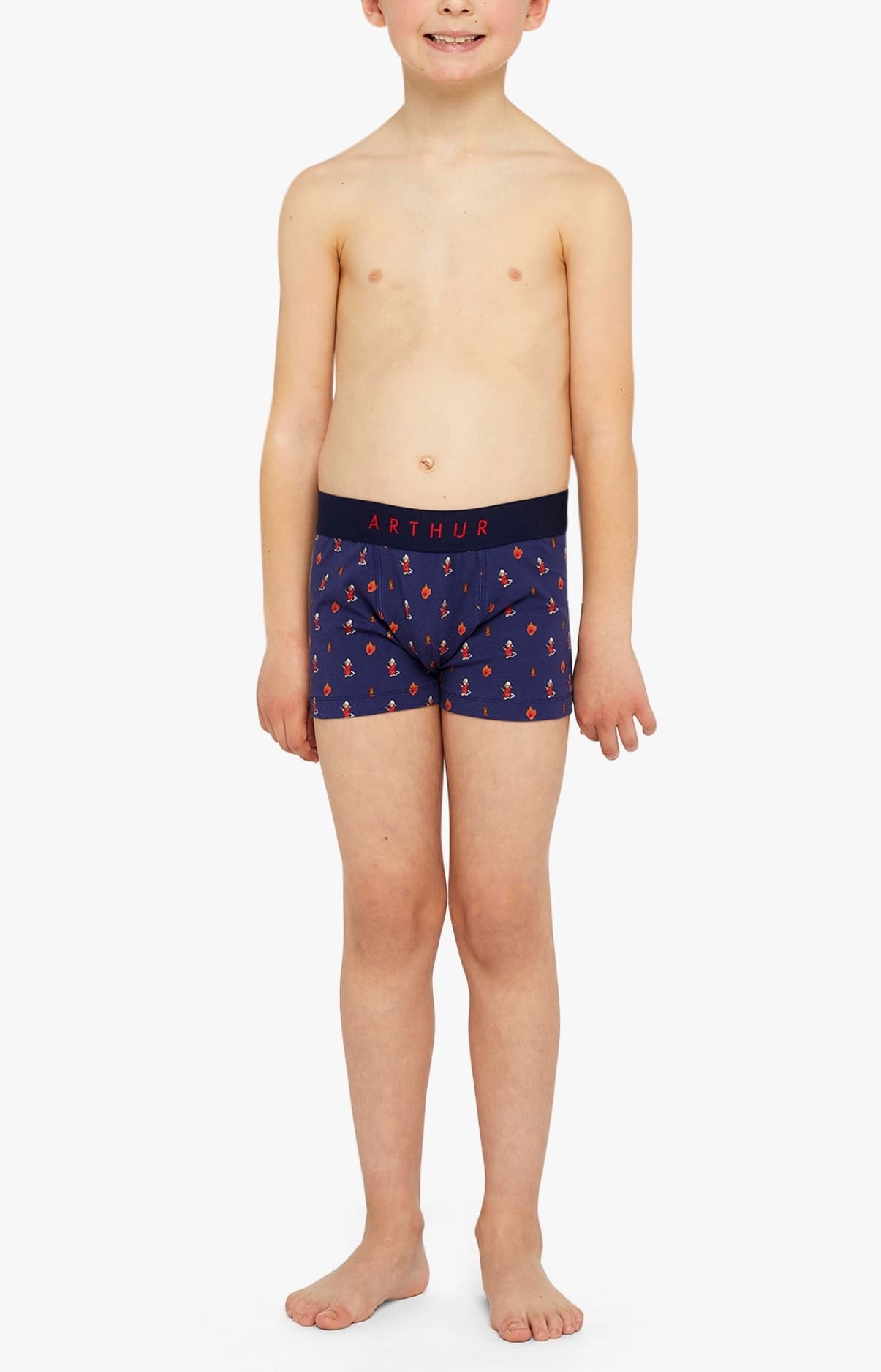 arthur-bob-boxer-enfant-coton-bio-on-fire-marine-6-8-ans image 1