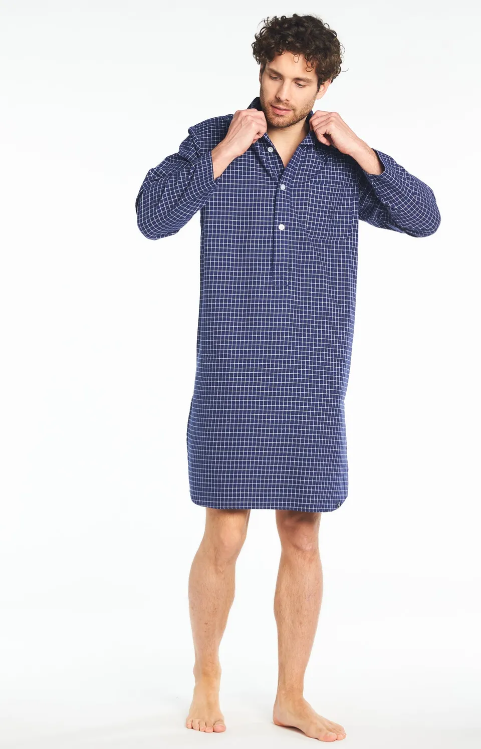 arthur-bob-grand-p-re-chemise-de-nuit-marine-coton image 1