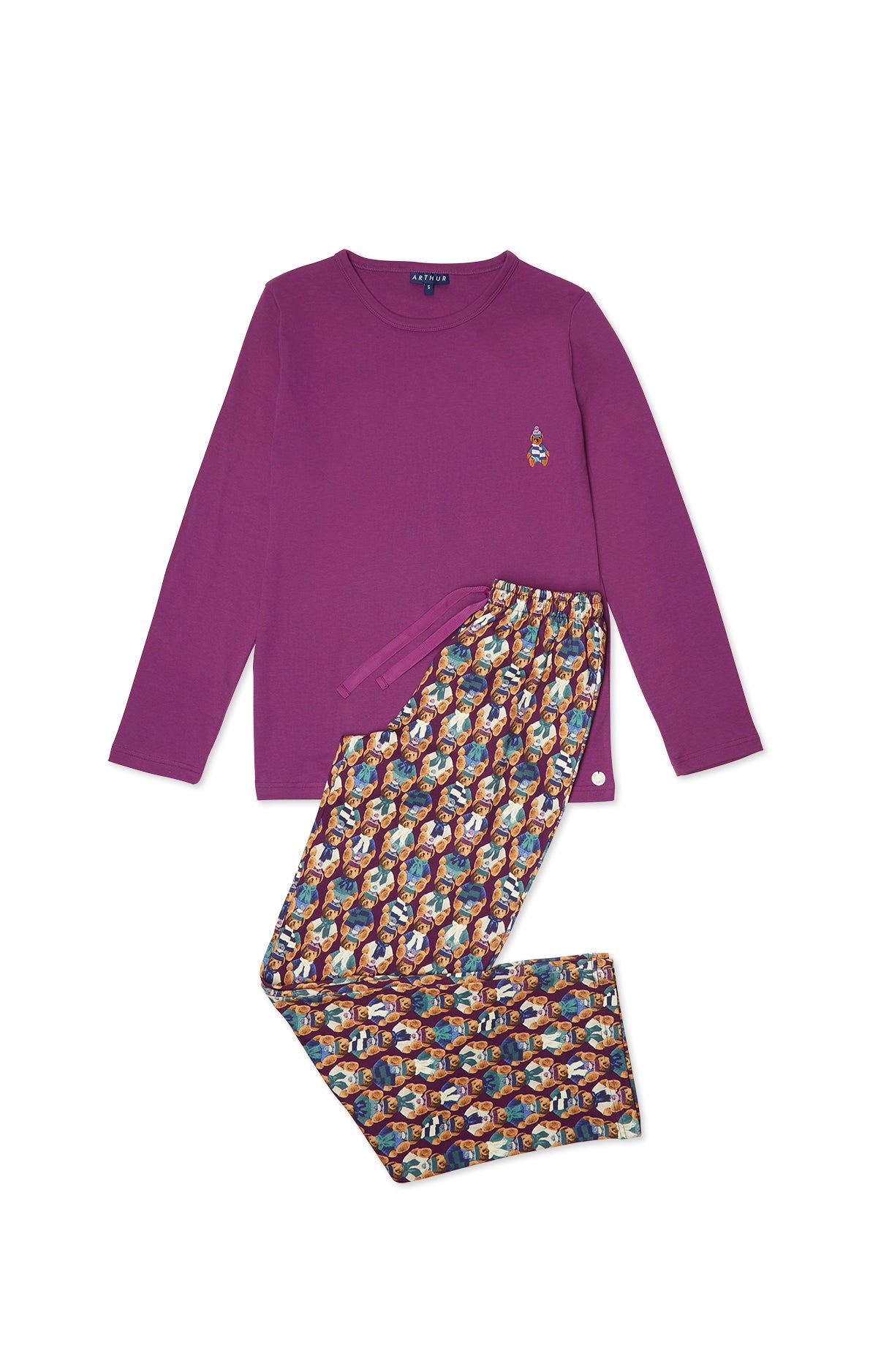 arthur-bob-teddy-violet-pyjama-femme-coton-bio image 3