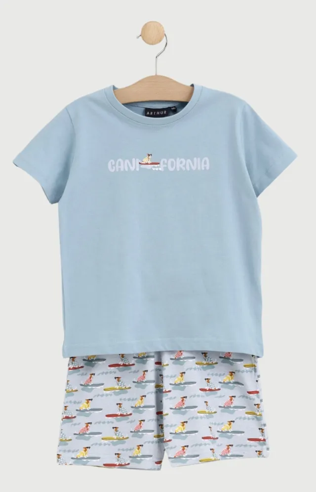 arthur-bob-canifornia-pyjashort-enfant-ciel-coton-surf image 1