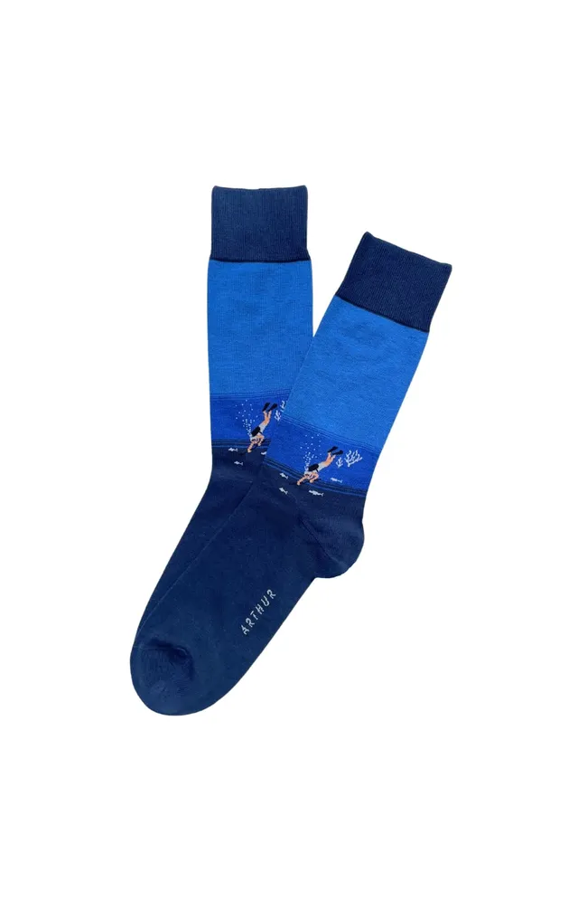 arthur-dive-chaussettes-coton-marine-40-46-fantaisie image 1