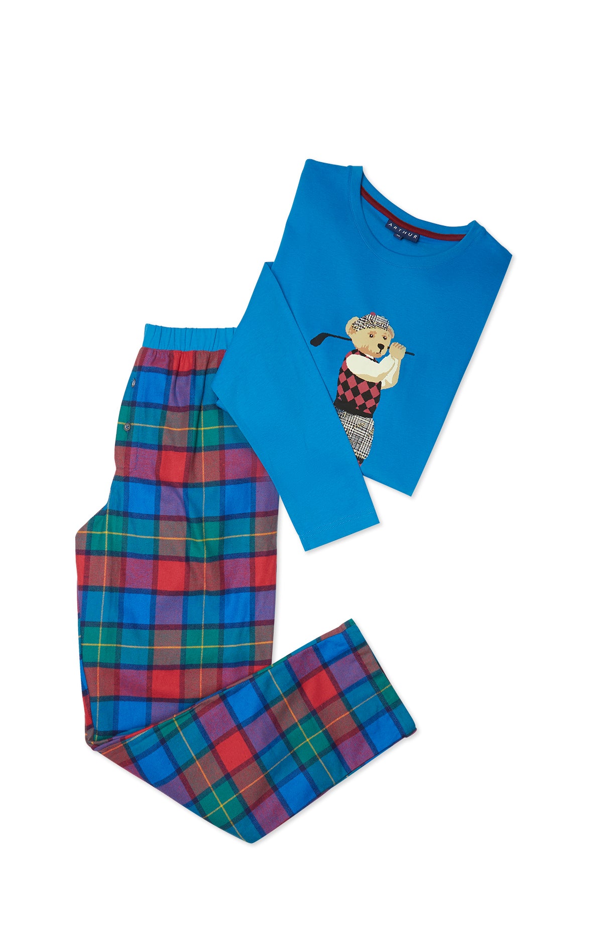 arthur-bob-green-de-champion-pyjama-long-bleu-carreaux image 3