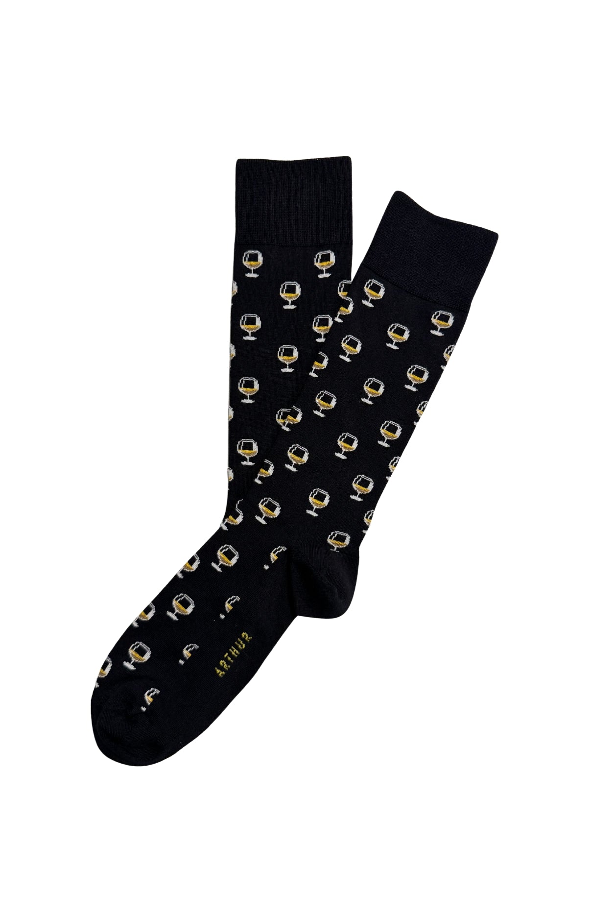 arthur-bob-cognac-chaussettes-coton-homme-noir-40-46 image 1