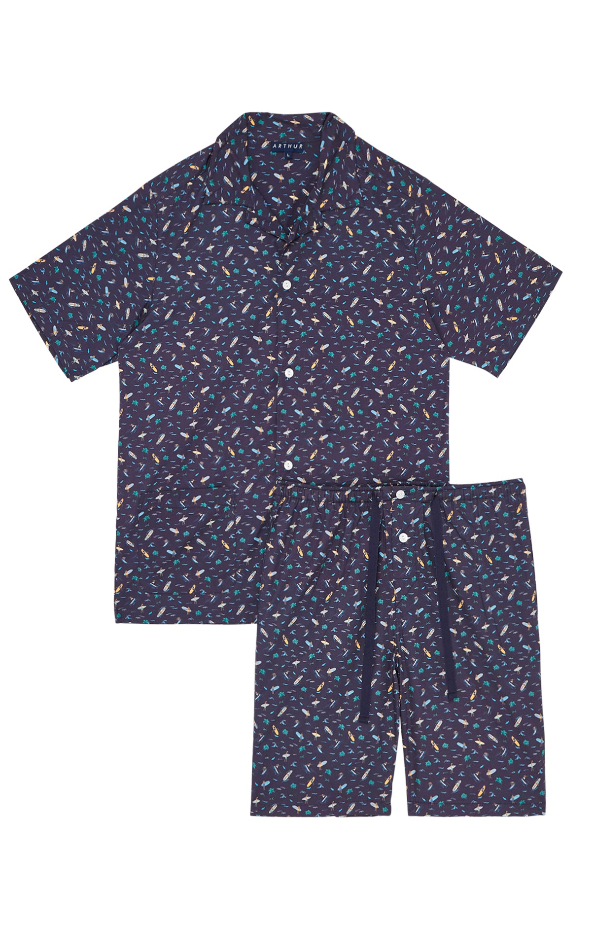 arthur-bob-pyjama-court-boutonn-coton-bio-marine-california image 4