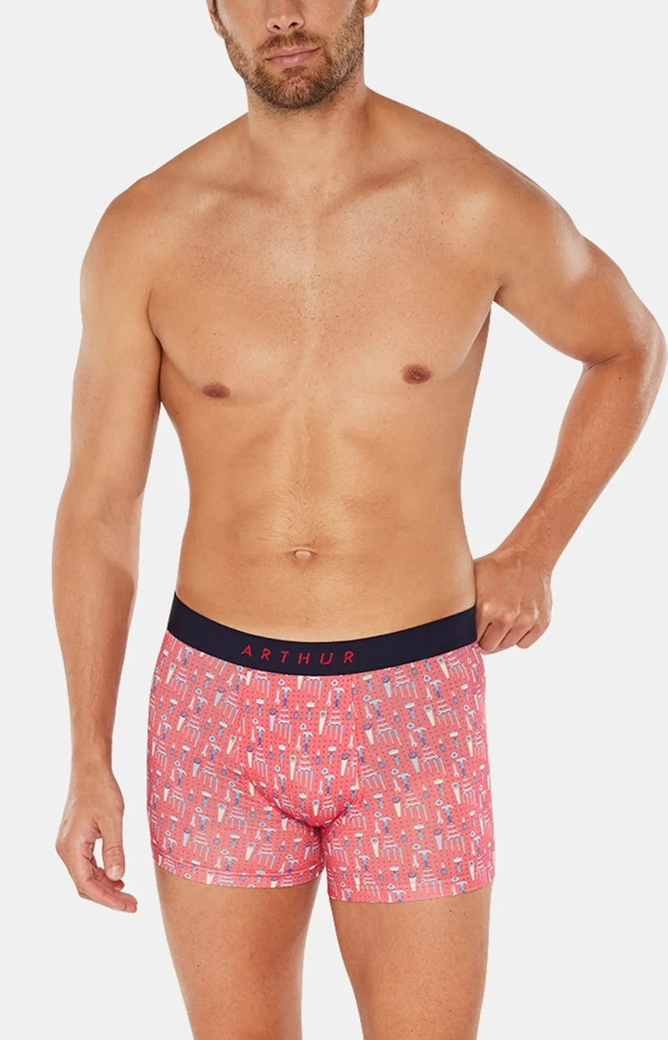 arthur-bob-bricolage-boxer-homme-rouge-coton-bio image 1