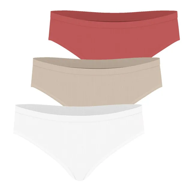 athena-ecopack-lot-3-slips-femme-taille-s-coton-blanc-skin-corail image 1