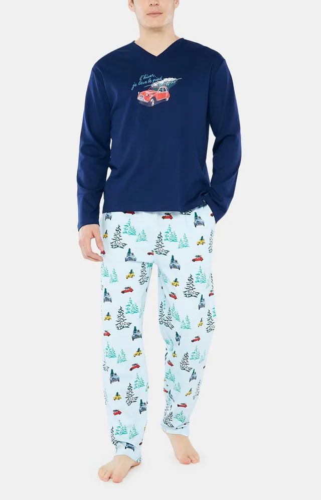 arthur-bob-2cv-pyjama-long-coton-bio-bleu-glace image 1