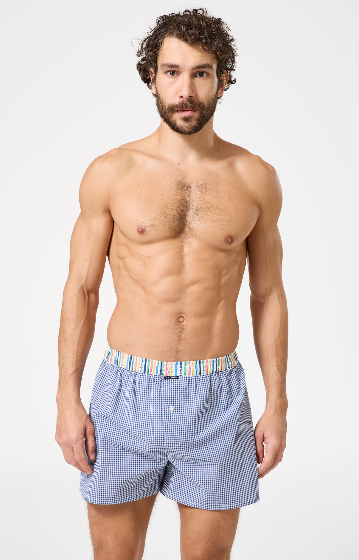 arthur-le-club-cale-on-n-1201-coton-bio-marine-vichy image 2