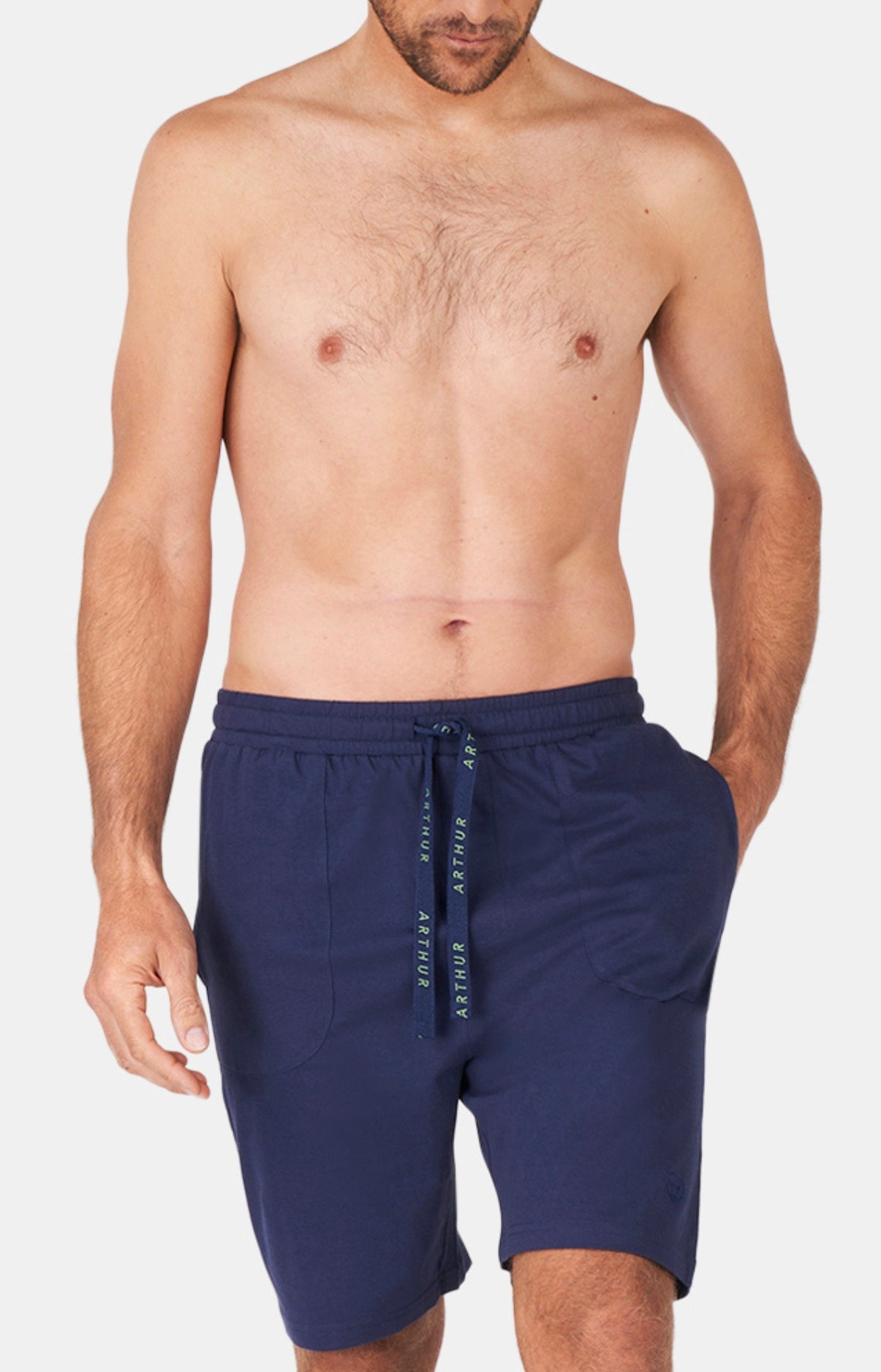 arthur-bob-short-pyjama-homme-marine-coton-bio image 1