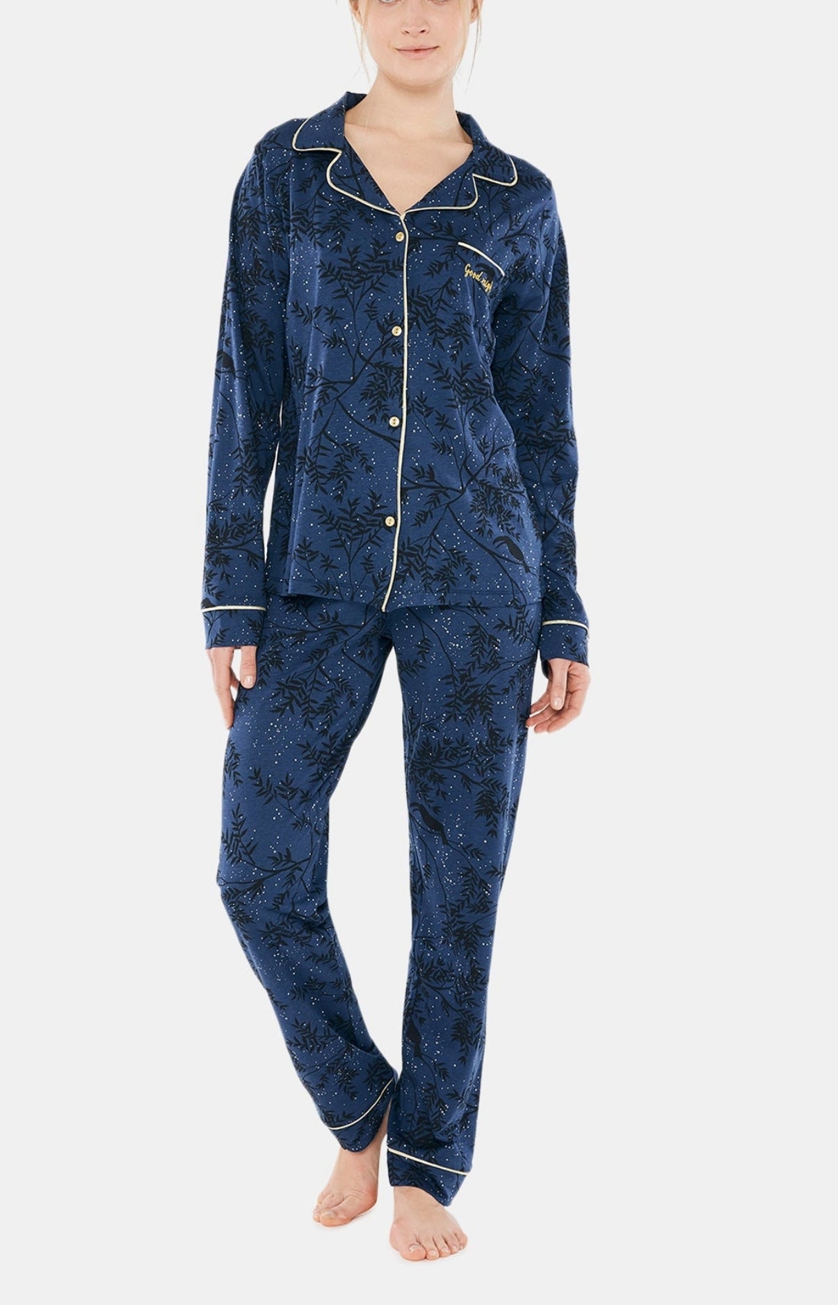arthur-good-night-pyjama-boutonn-femme-marine-l image 1
