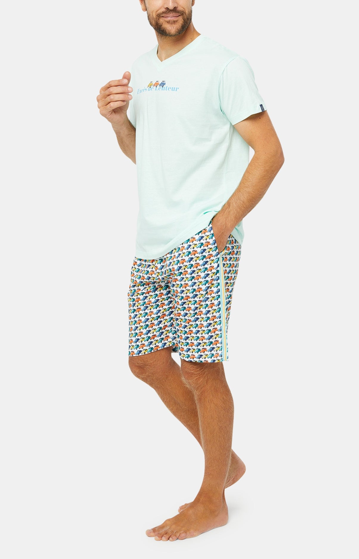 arthur-bob-2cv-pyjashort-homme-multicolore-coton-bio image 2