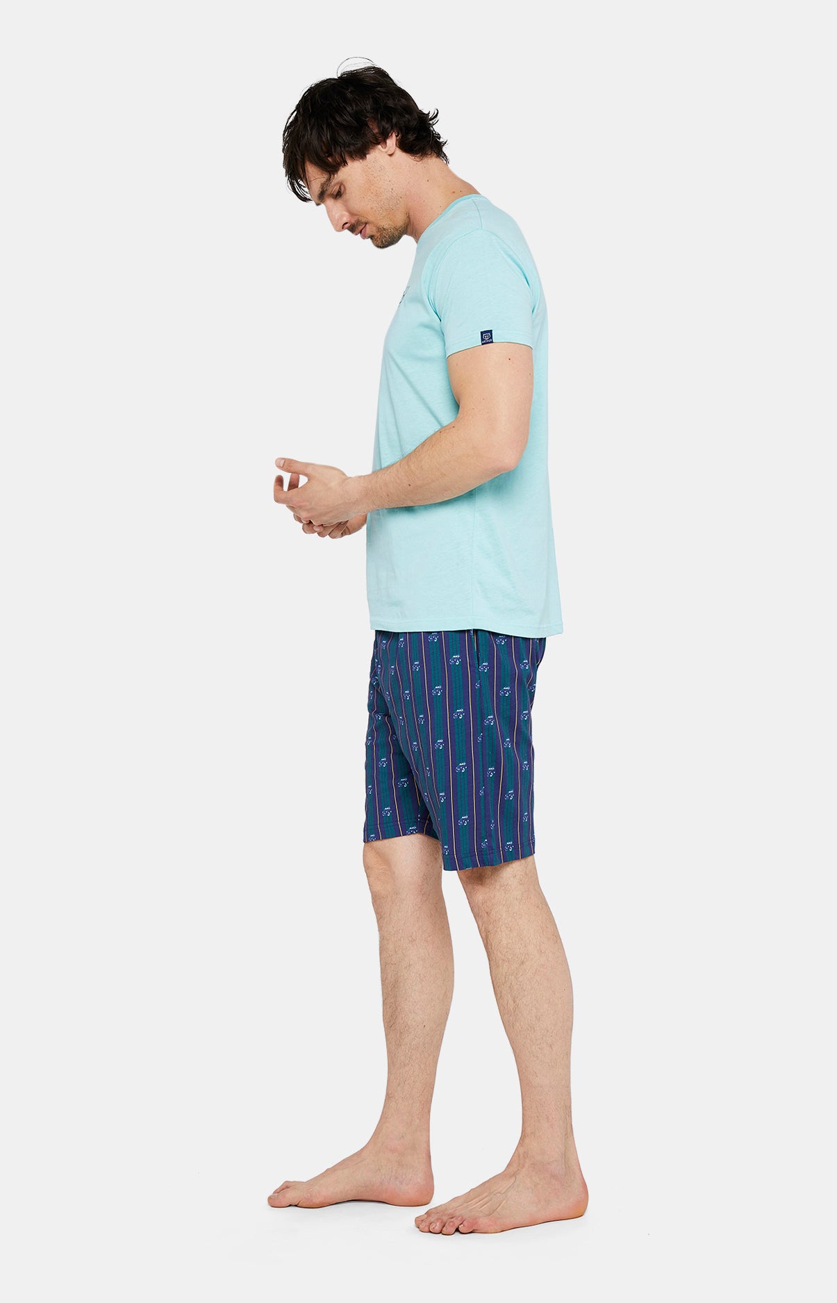 arthur-bob-2cv-infatiguable-pyjashort-marine-coton-bio-homme image 2
