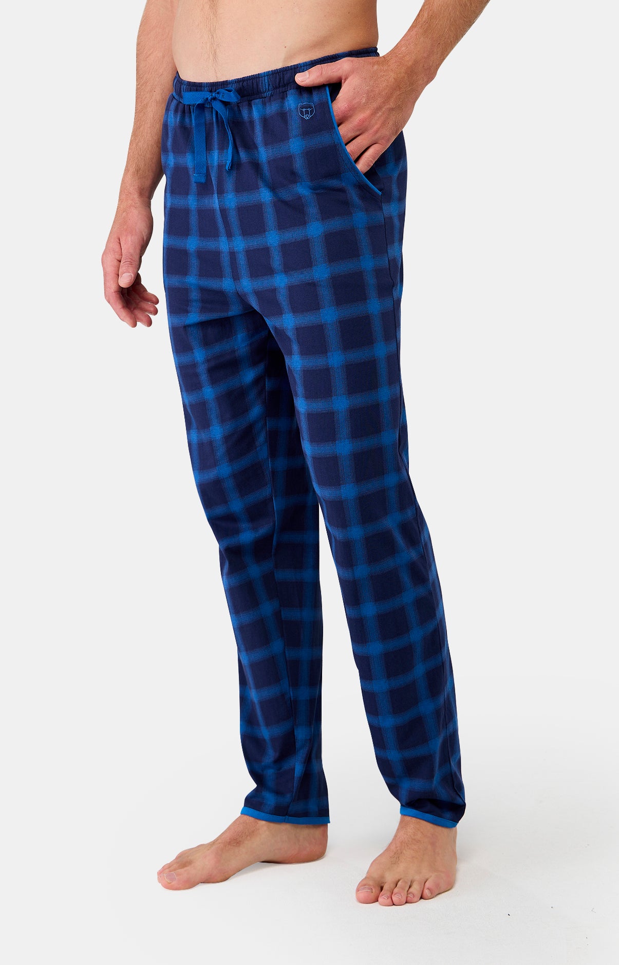 arthur-bob-carreaux-pantalon-pyjama-coton-marine-homme image 2