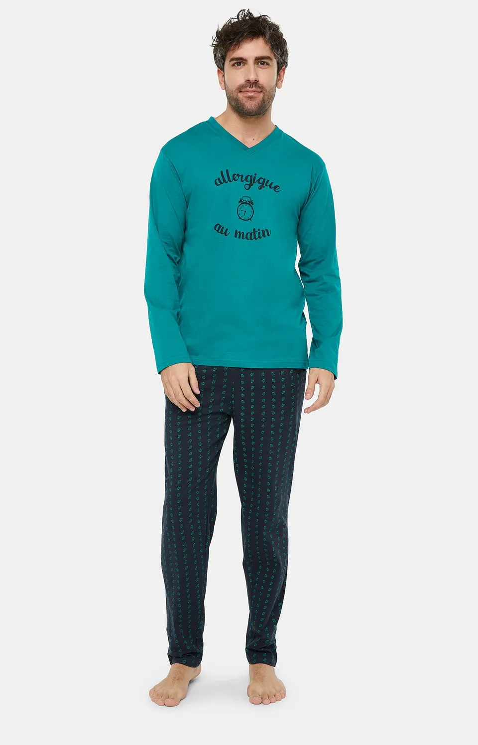 arthur-bob-pyjama-clock-long-coton-homme-nuit-l image 1