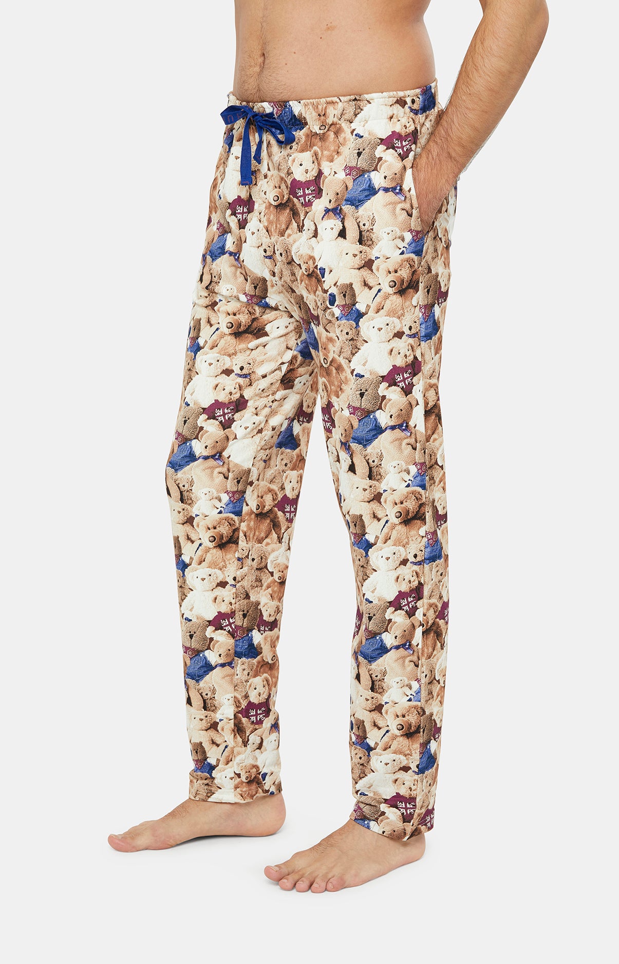 arthur-teddy-bleu-pyjama-homme-beige-m-coton-pais image 5