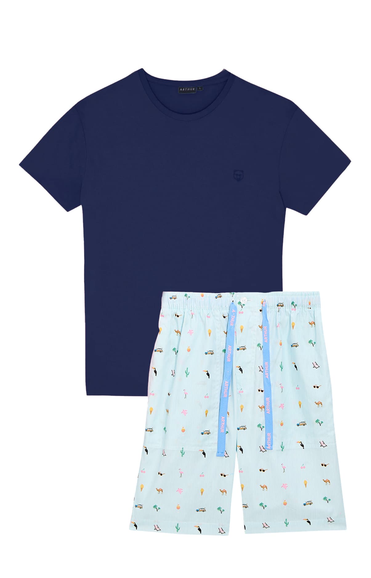arthur-bob-summer-pyjashort-homme-lagon-coton-bio image 3