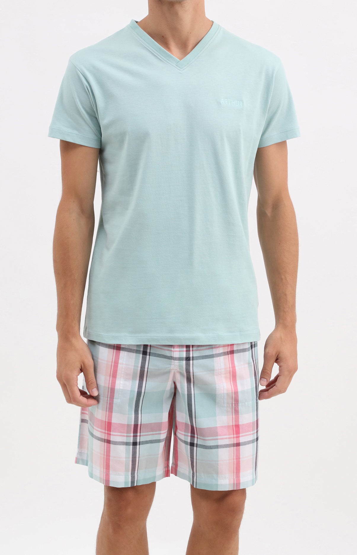 arthur-bob-marlon-pyjashort-homme-celadon-coton image 1