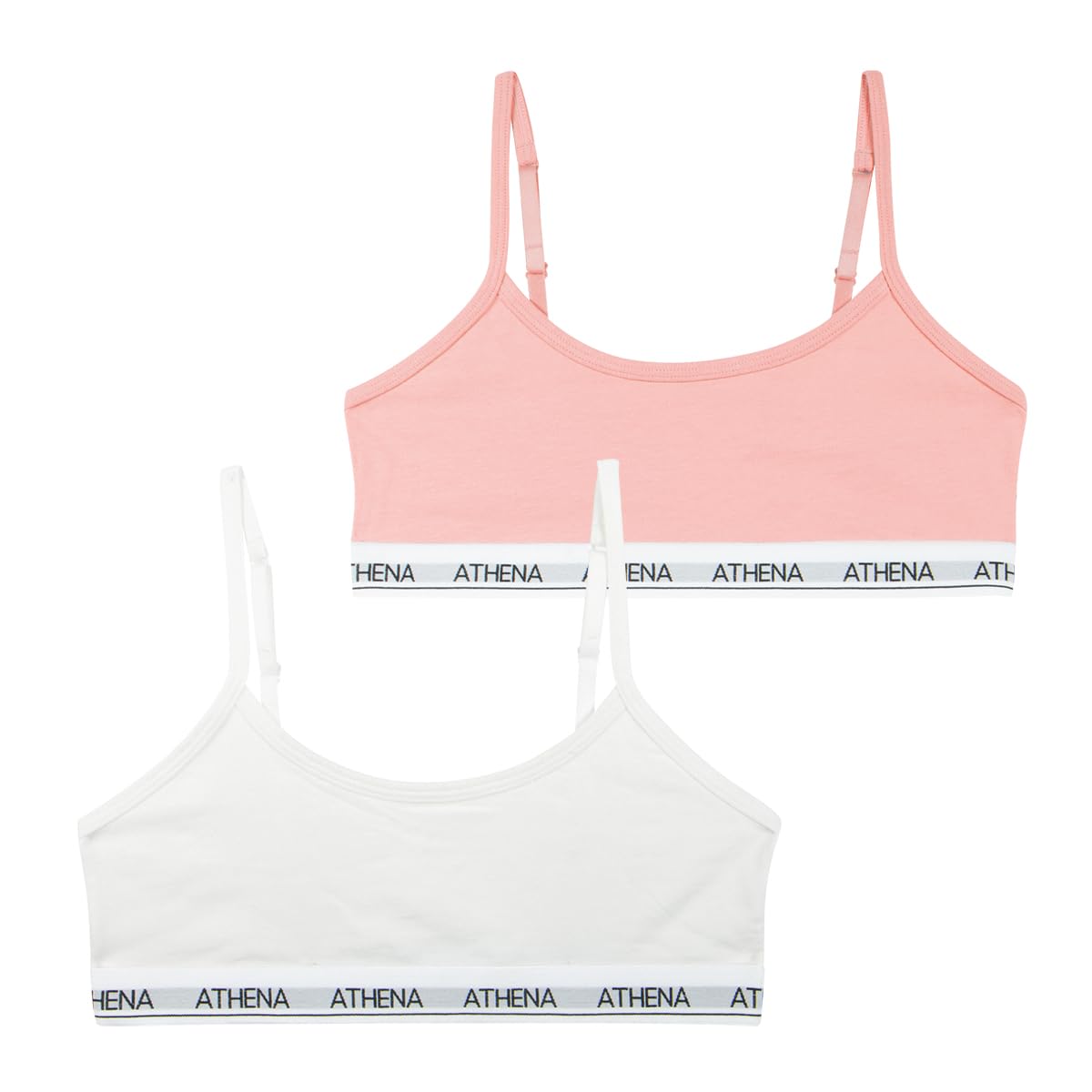 athena-douceur-coton-brassi-re-fille-x2-blanc-rose-8-ans image 1