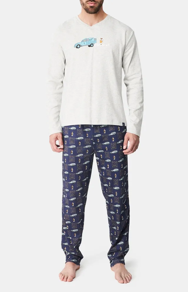 arthur-bob-pain-au-lit-pyjama-homme-marine-coton-bio-chaud image 1