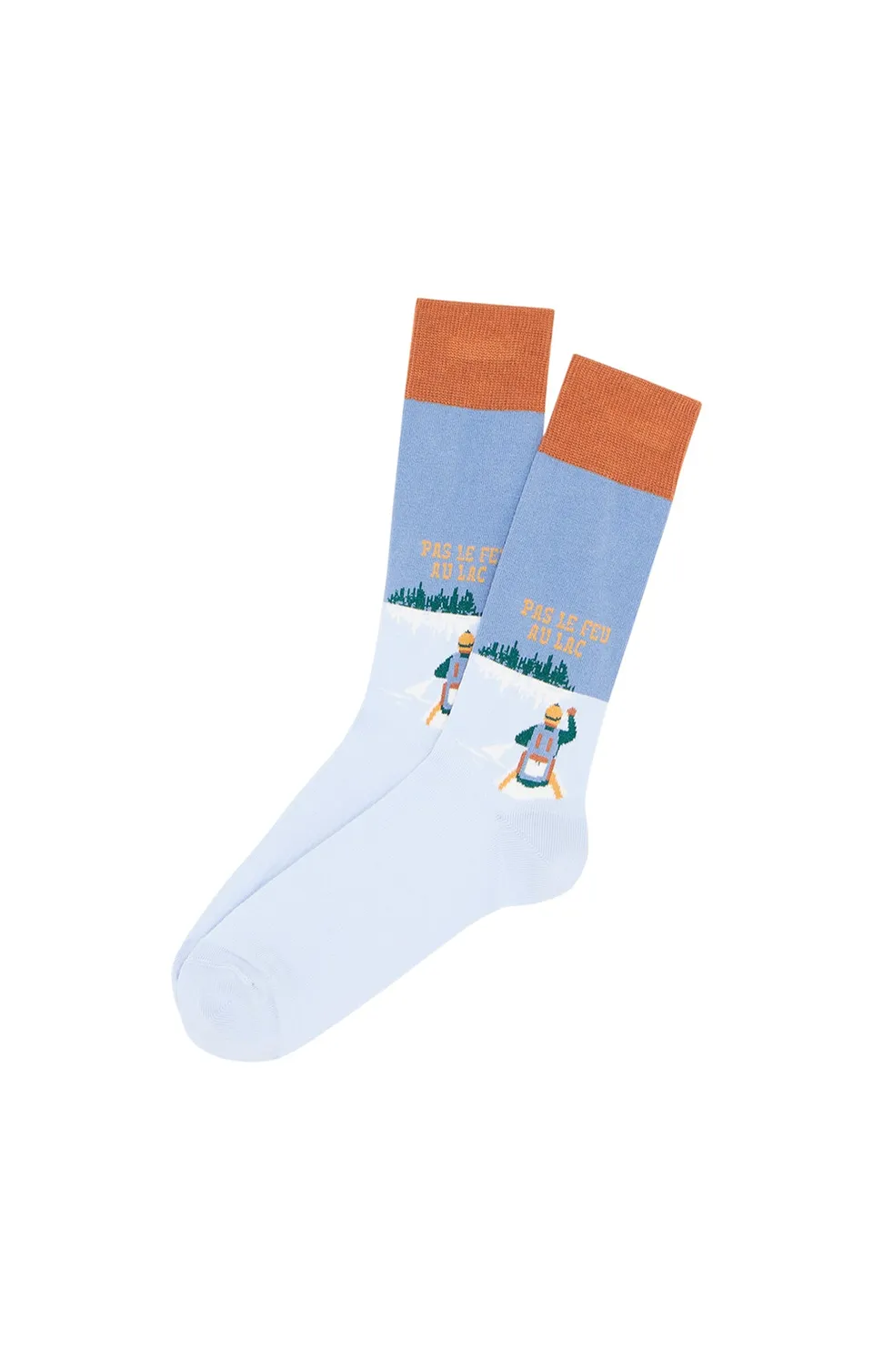 arthur-bob-pas-le-feu-au-lac-chaussettes-homme-denim image 1