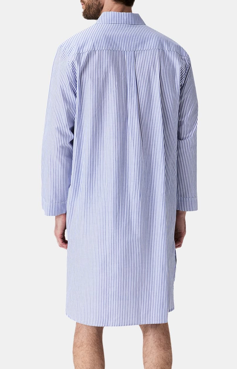 arthur-bob-rayure-bleue-chemise-de-nuit-homme-bleu-coton-bio image 6