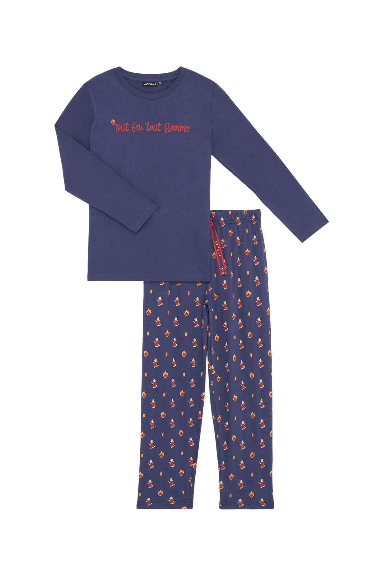 arthur-bob-on-fire-pyjama-enfant-marine-coton-bio image 3