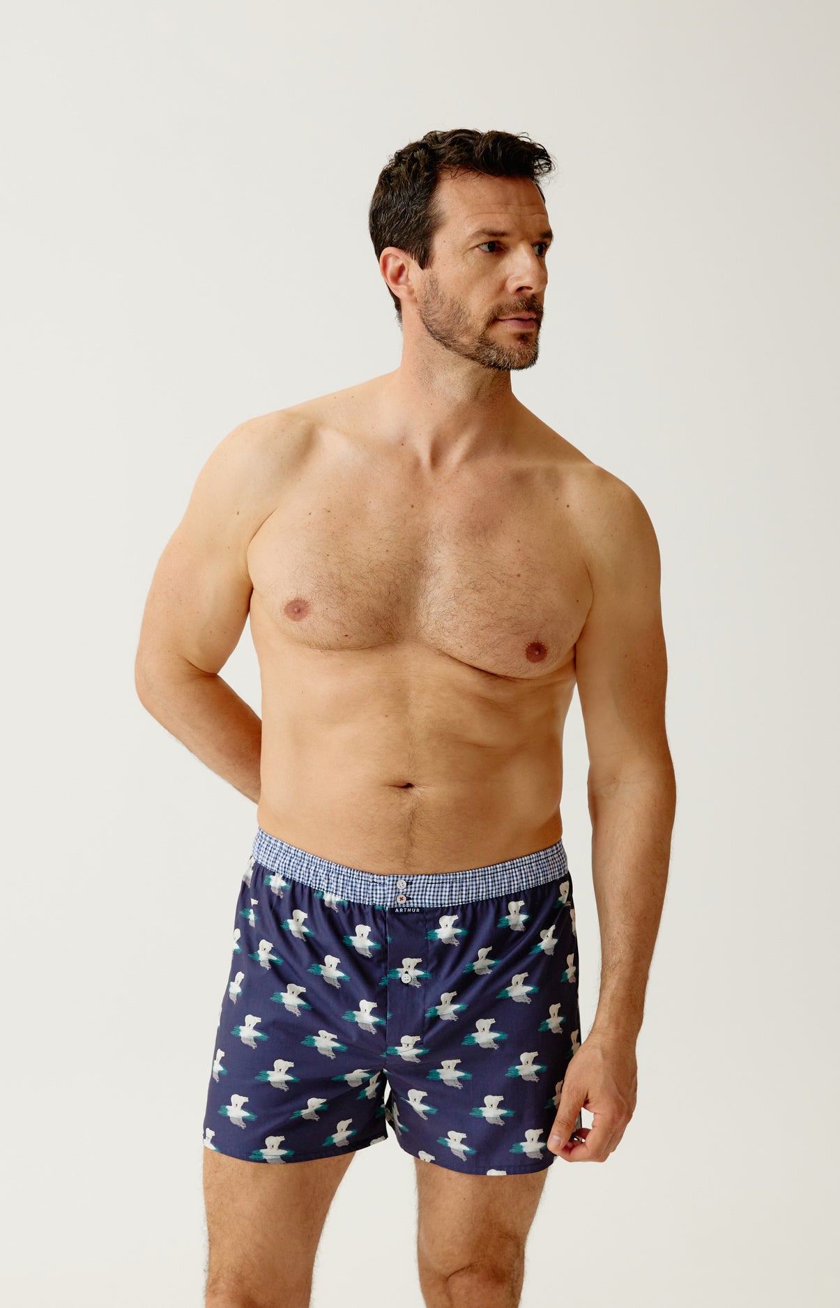 arthur-le-club-n-1231-cale-on-homme-marine-ours-coton image 2