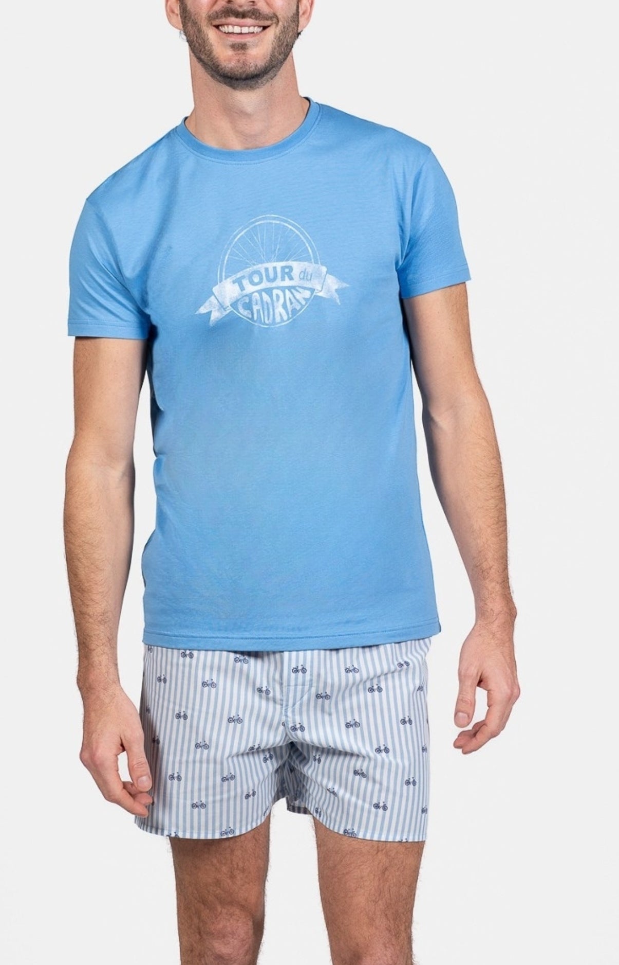 arthur-bob-tour-du-cadran-pyjama-bleu-coton-homme image 1