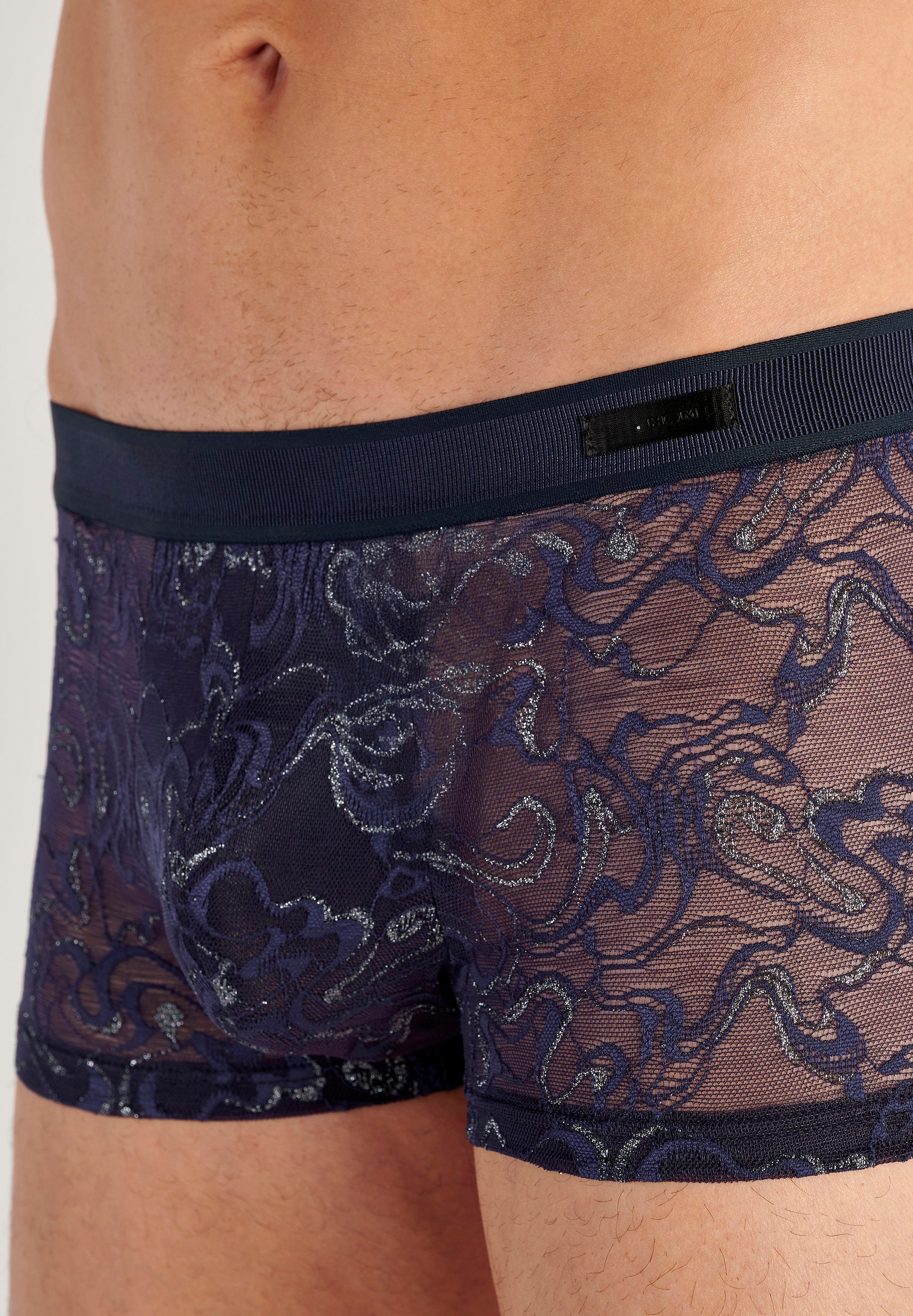 hom-temptation-purple-boxer-navy-dentelle image 5