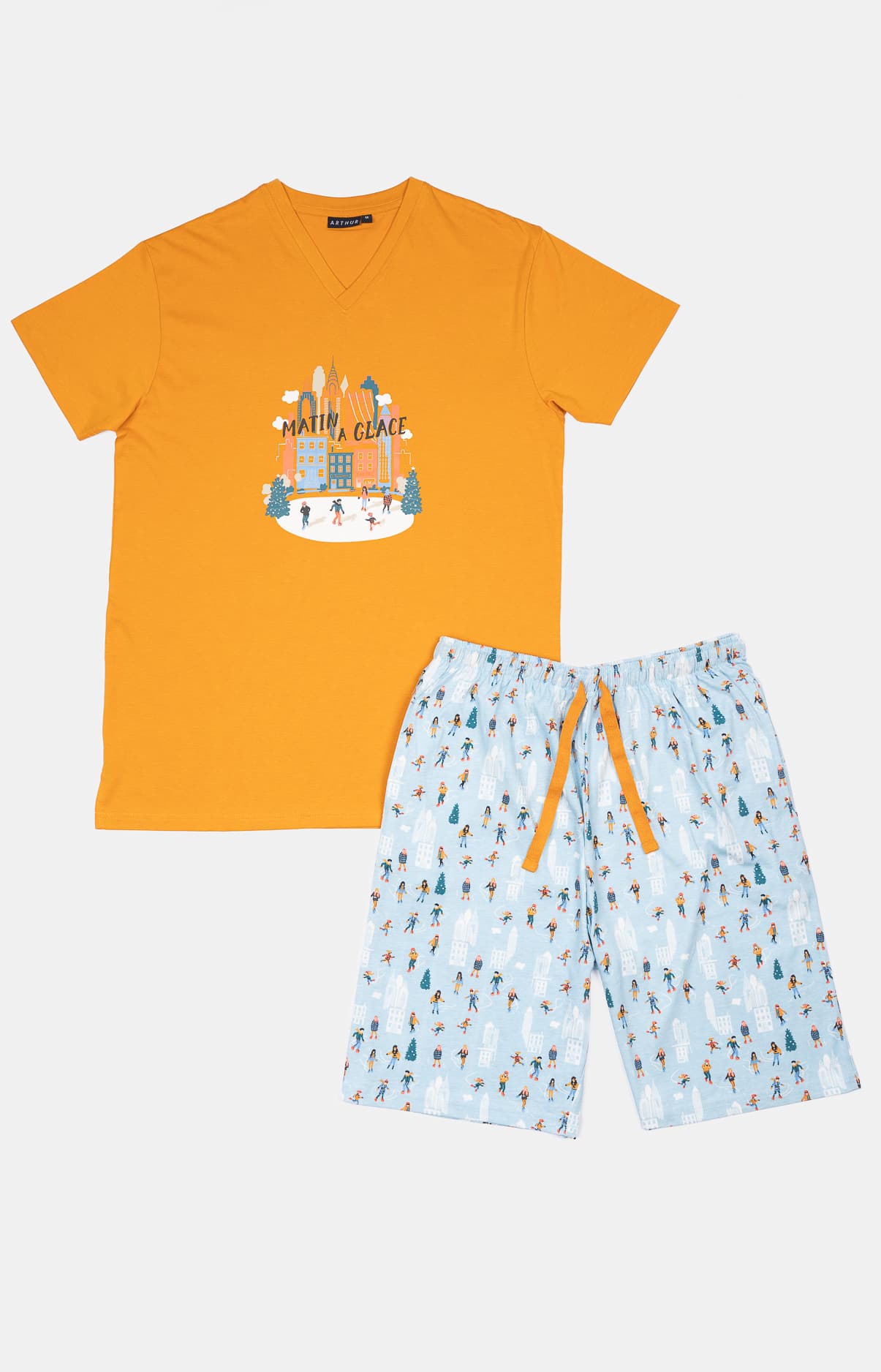 arthur-bob-matin-glace-pyjashort-ciel-100-coton image 3