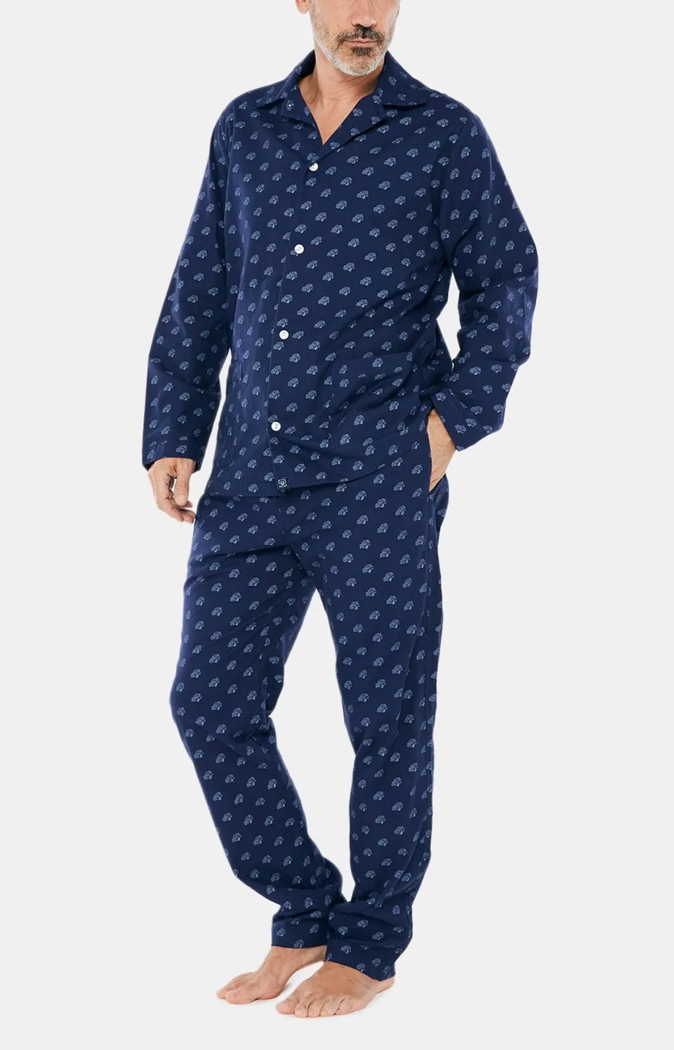 arthur-2cv-pyjama-homme-marine-coton-pilou-chemise-boutonn-e image 1