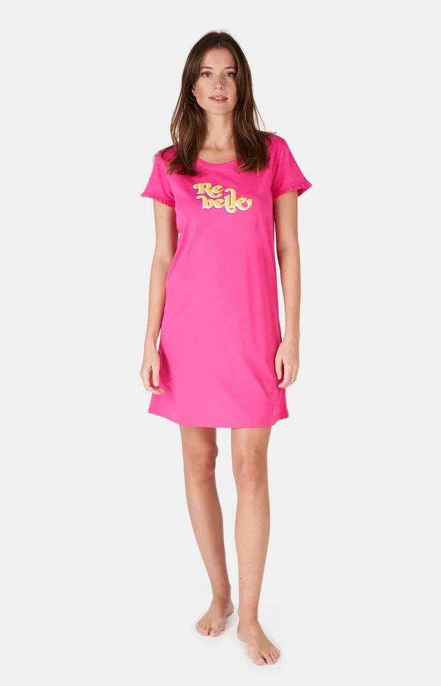 arthur-bob-rebelle-chemise-de-nuit-femme-fushia-coton-bio image 1
