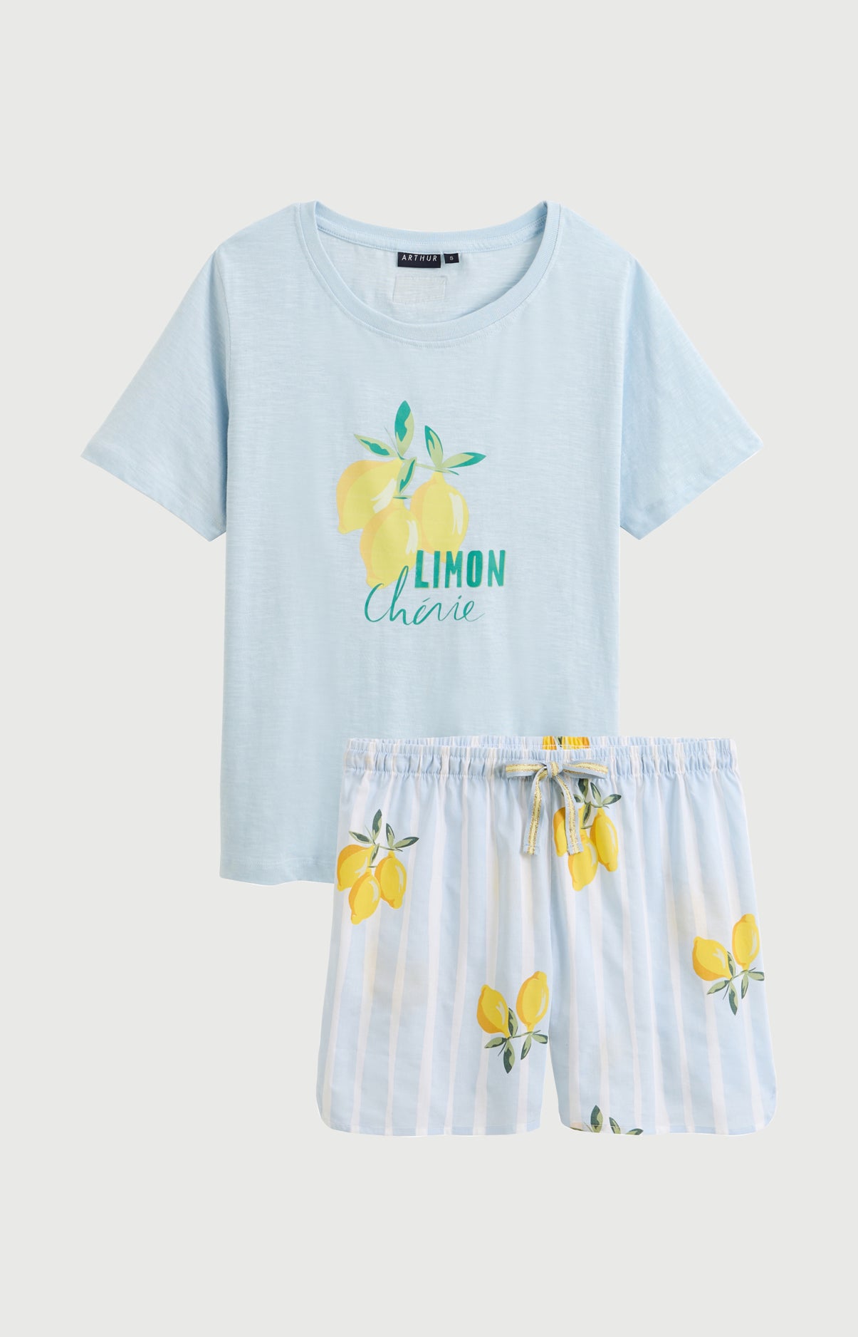 arthur-bob-lemon-ch-rie-pyjashort-femme-glac-coton-bio image 3