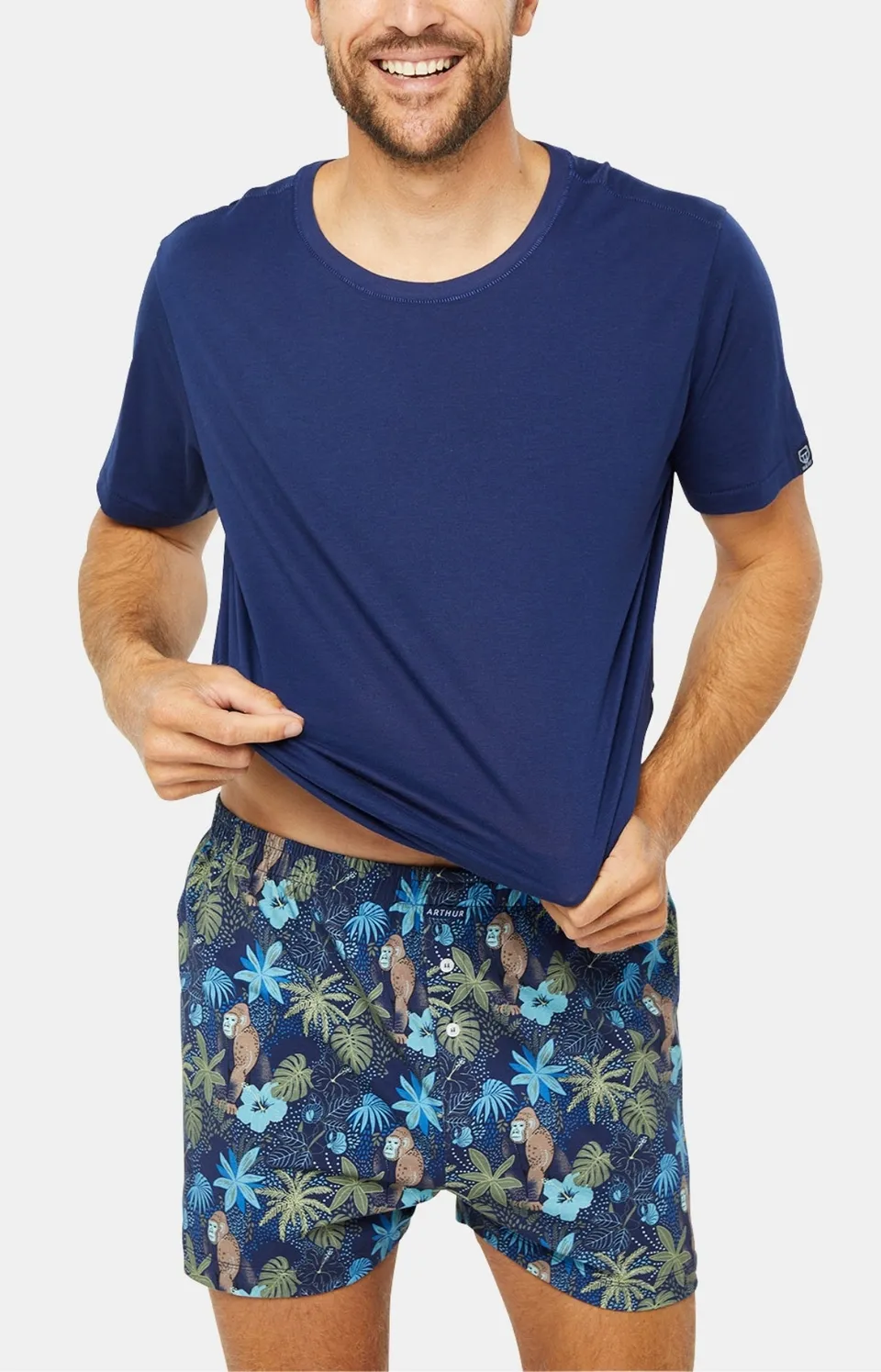 arthur-le-club-jungle-cale-on-homme-marine-l-coton-bio image 1