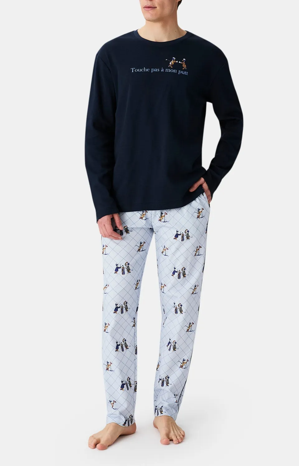 arthur-bob-pyjama-touche-pas-mon-putt-homme-bleu image 1