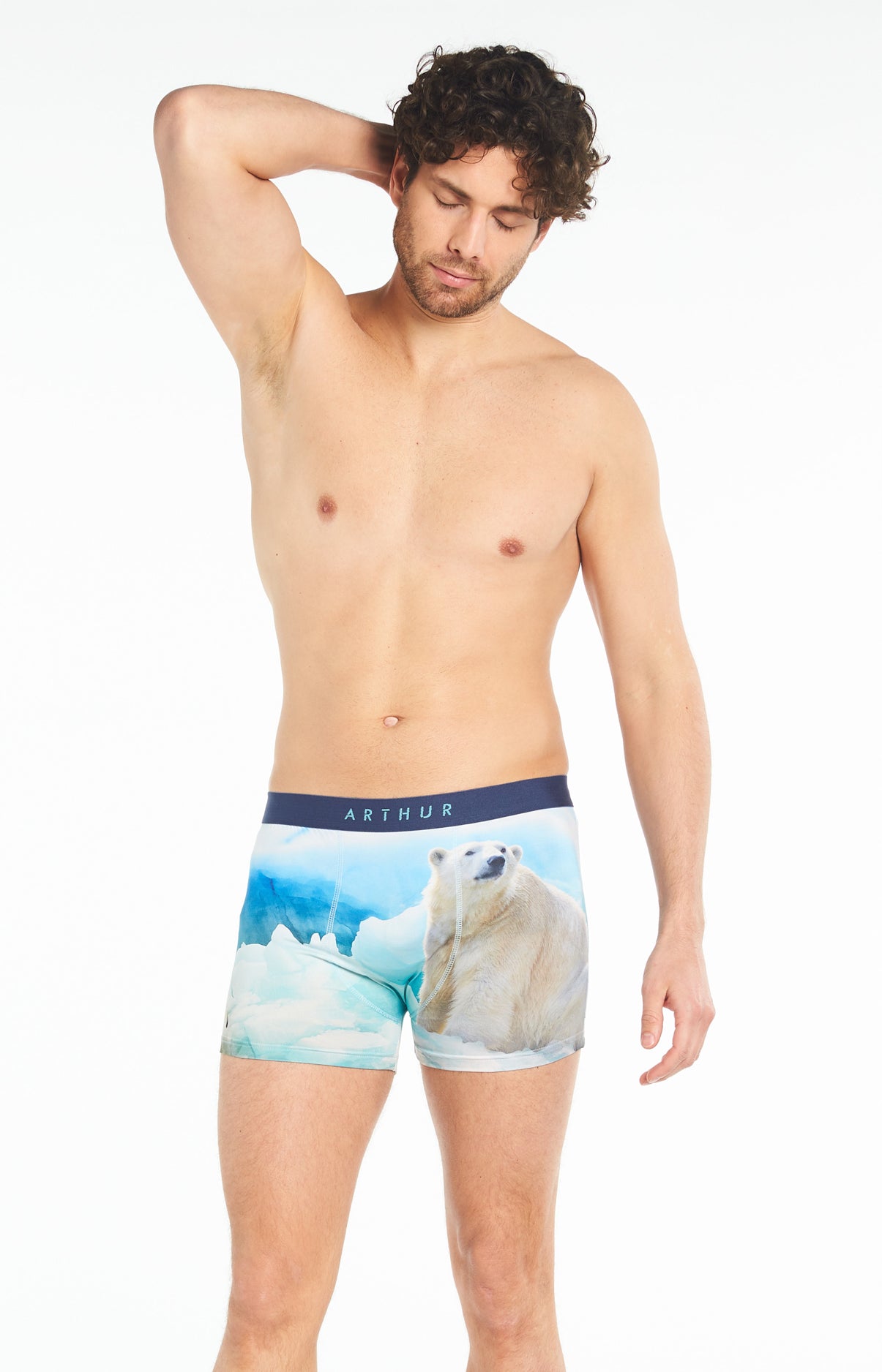 arthur-bob-banquise-boxer-homme-ice-polyester-stretch image 1