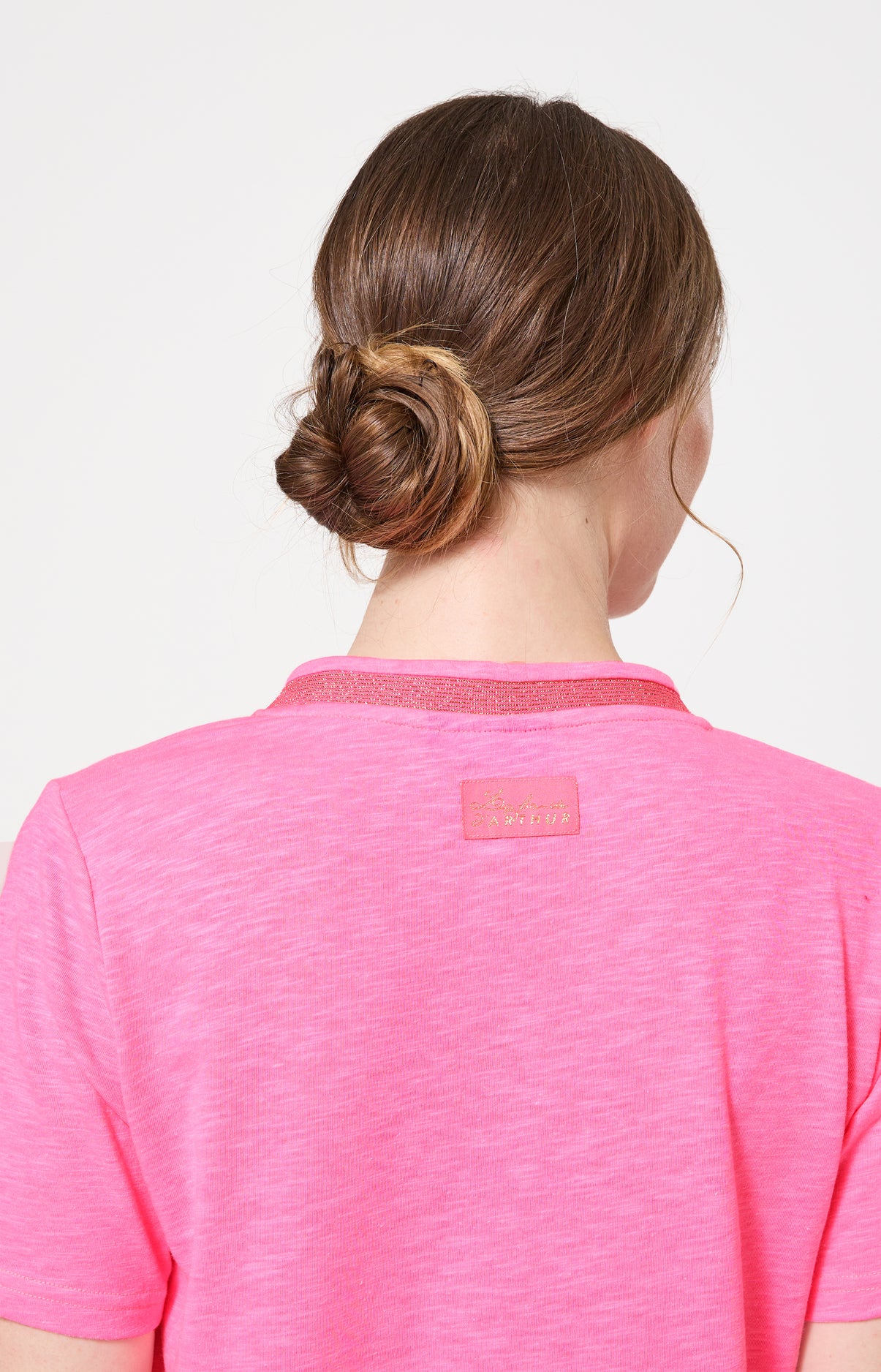 arthur-bob-amarena-tee-shirt-coton-rose-fluo image 6