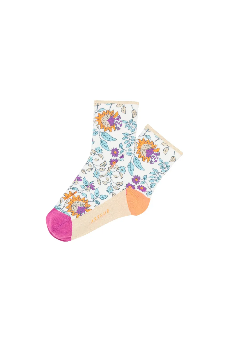 arthur-bob-indie-chaussettes-femme-coton-ivoire image 1