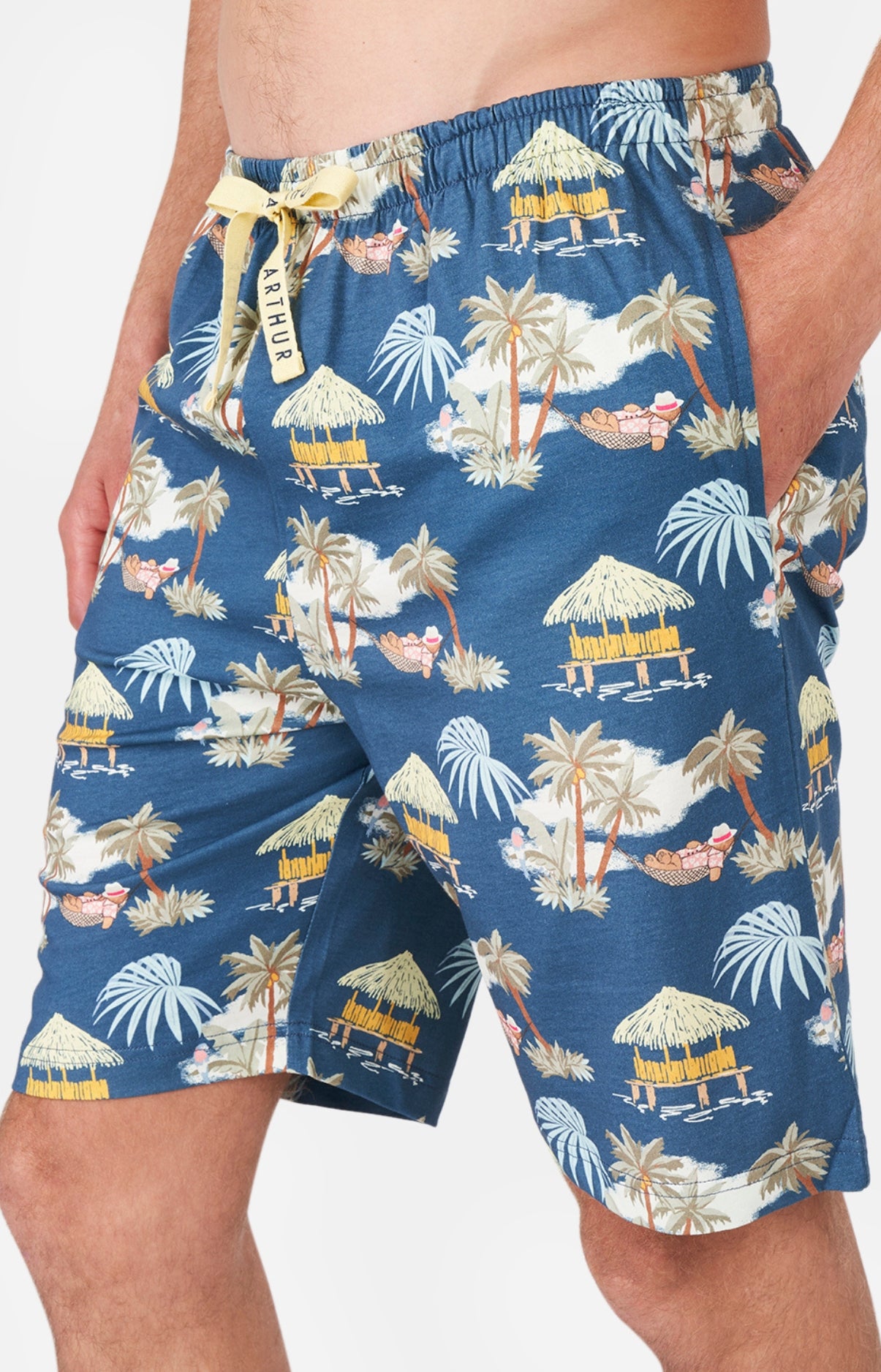 arthur-bob-pyjashort-teddy-sur-hamac-multicolore-coton-bio image 6