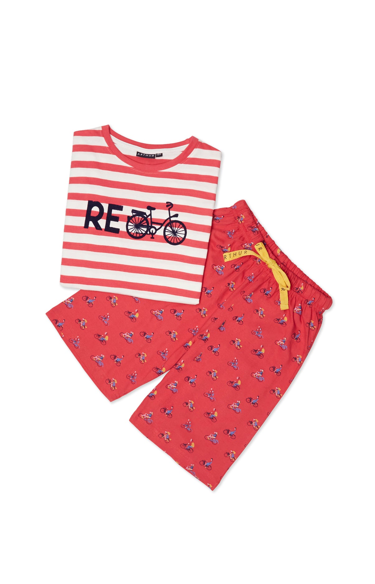 arthur-bob-recycle-rouge-pyjashort-enfant-coton-bio image 3