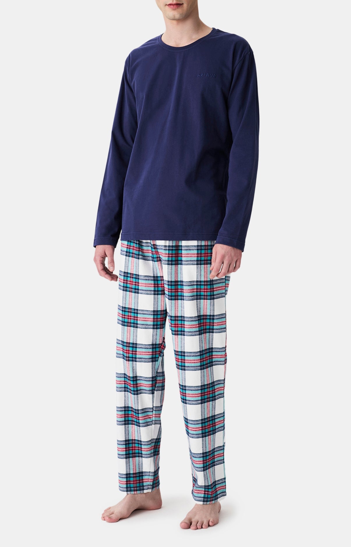 arthur-bob-logan-pyjama-long-homme-coton-marine image 1