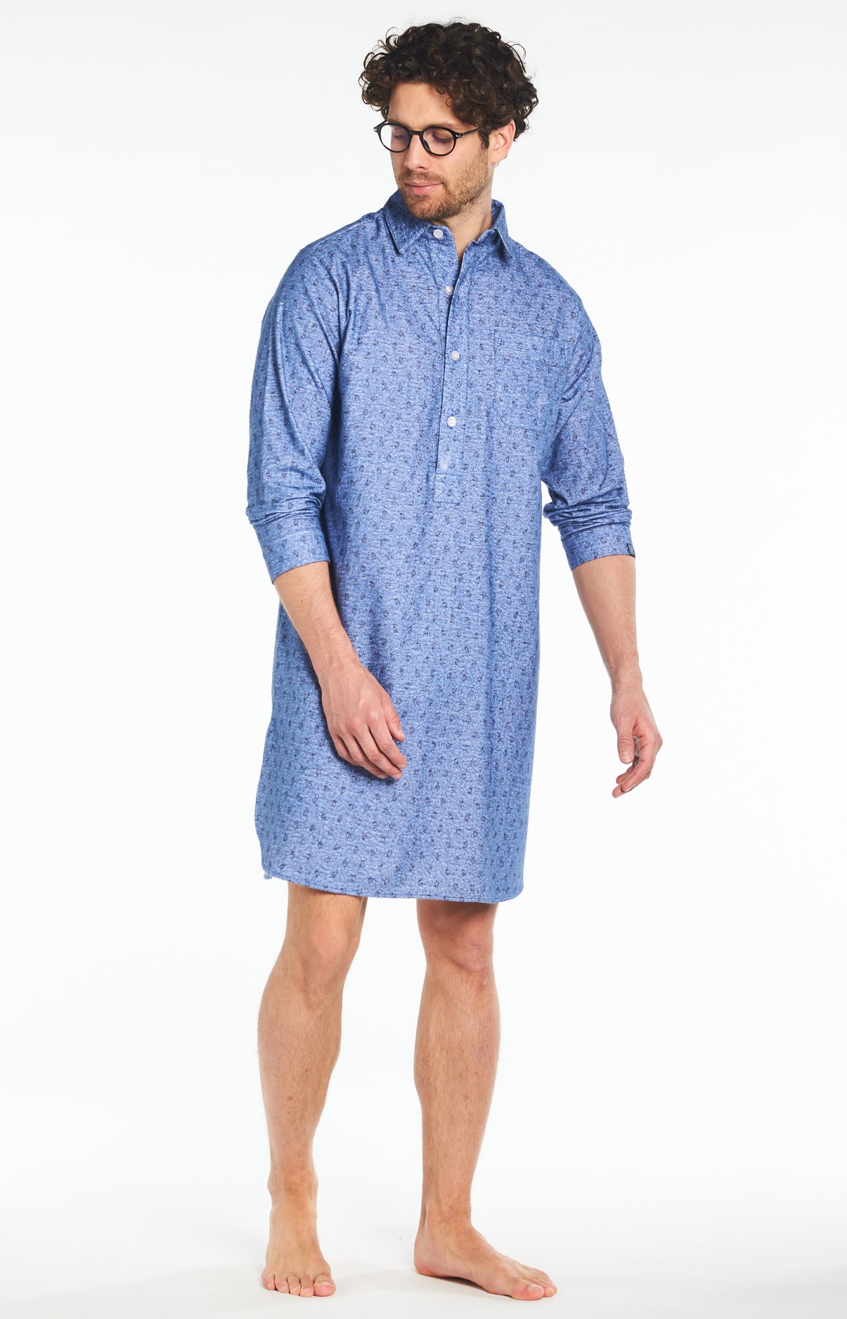 arthur-bob-clock-chemise-de-nuit-homme-coton-c-ladon image 1