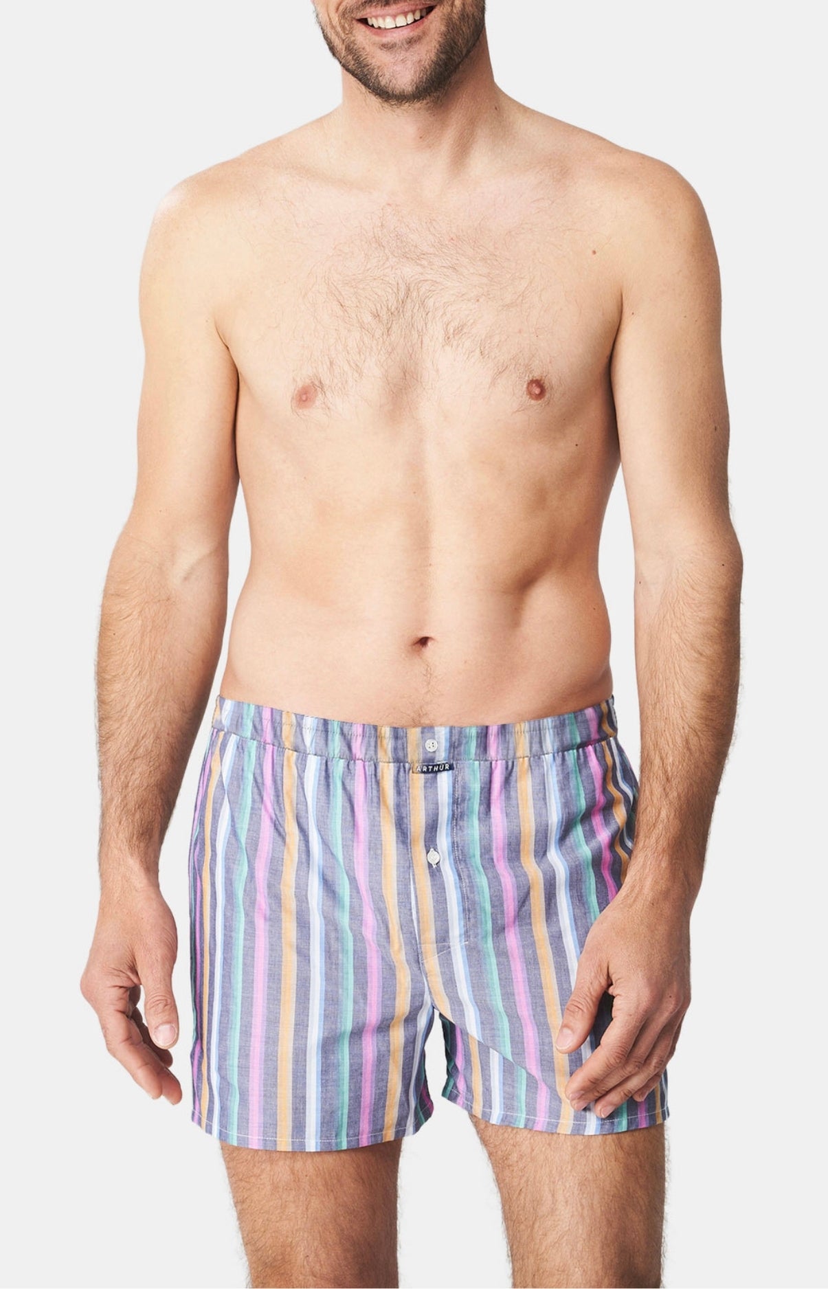 arthur-le-club-cale-on-rayures-coton-bio-multicolore image 1