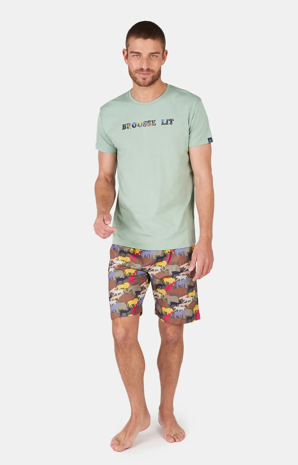 arthur-bob-brousse-lit-pyjashort-homme-coton-bio-multicolore image 1