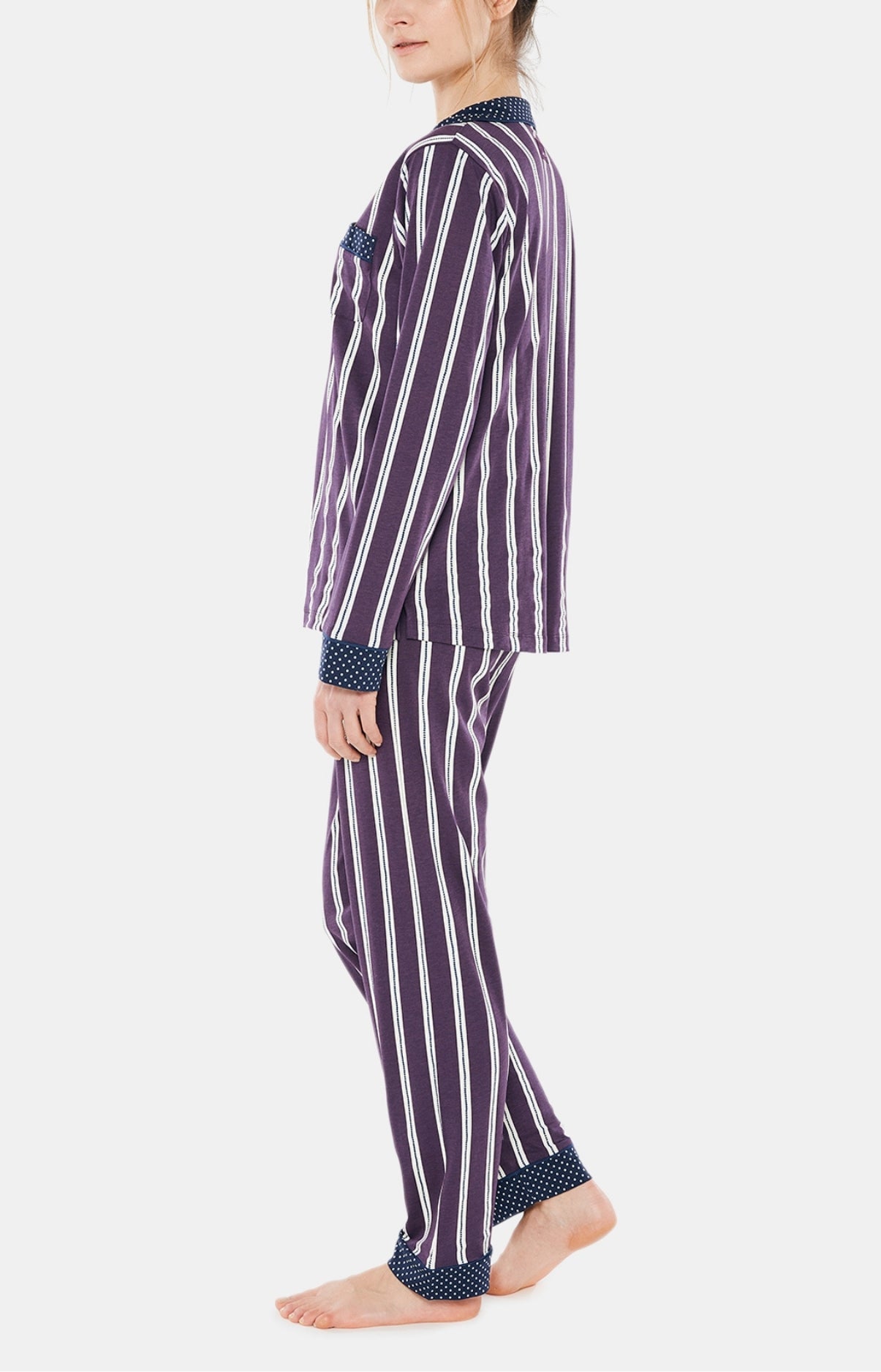arthur-bob-pyjama-boutonn-rayures-iris-bordeaux-femme image 4
