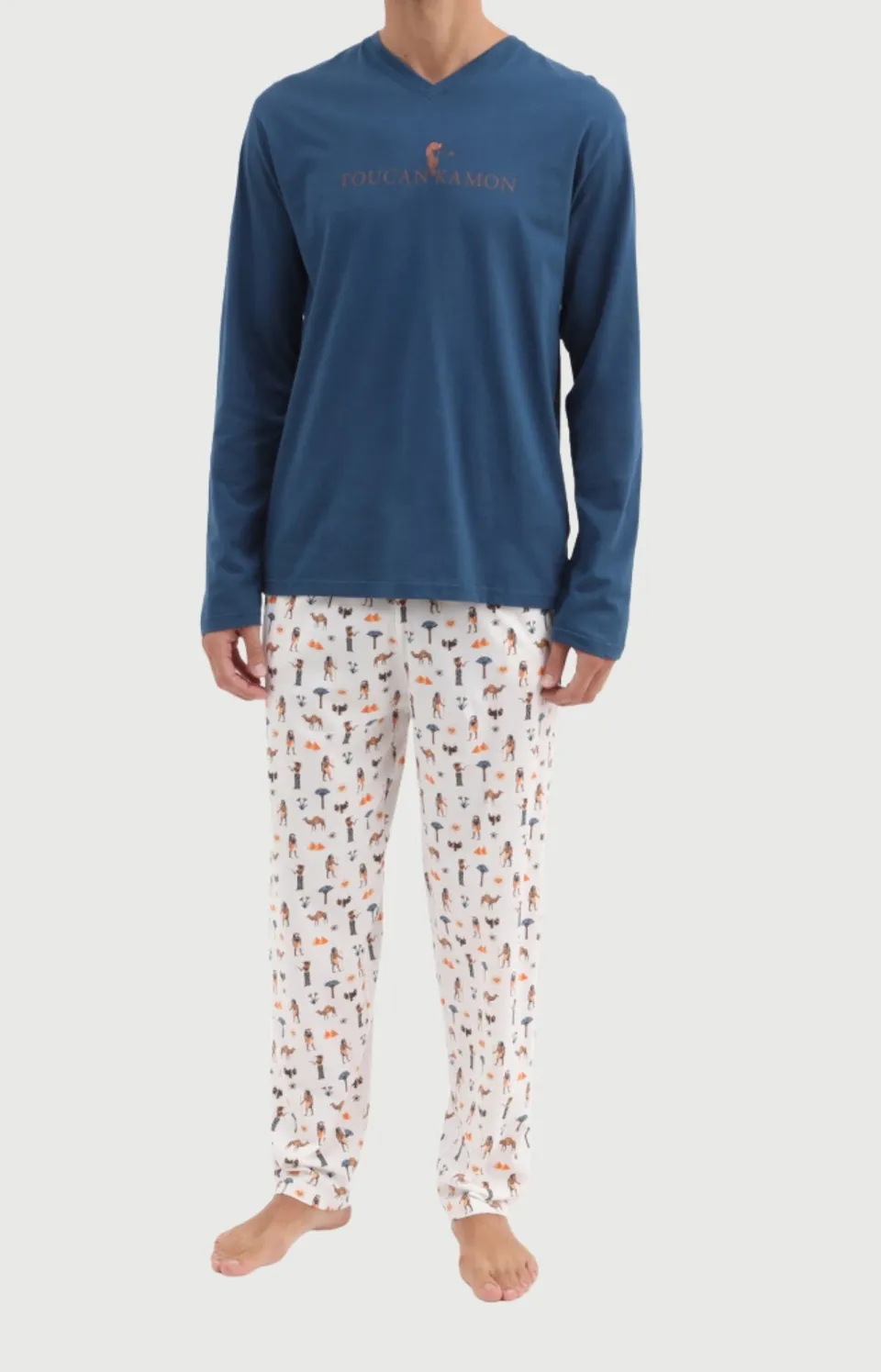 arthur-bob-toucankamon-pyjama-homme-coton-orange image 1